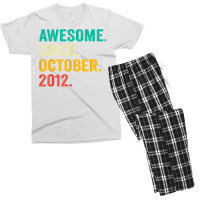 Awesome Since October 2012 10th Birthday Gifts 10 Years Old T Shirt Men's T-shirt Pajama Set | Artistshot