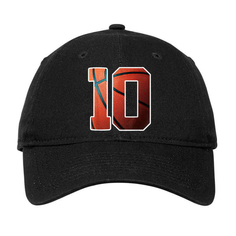 10th Birthday Party Basketball Print Number 10 Adjustable Cap by Fashzilla | Artistshot