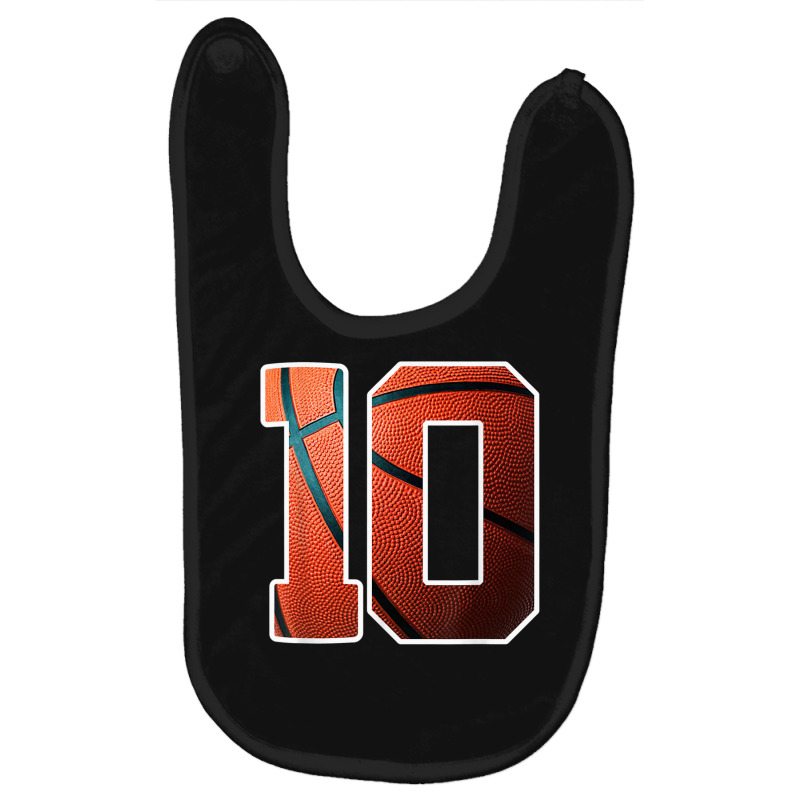 10th Birthday Party Basketball Print Number 10 Baby Bibs by Fashzilla | Artistshot