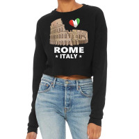 I Love Rome Italy Roman Colosseum Gift Cropped Sweater | Artistshot