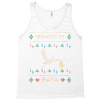 Womens Cute Promoted To Papa Daddy Stork Merry Xmas Ugly Christmas V N Tank Top | Artistshot