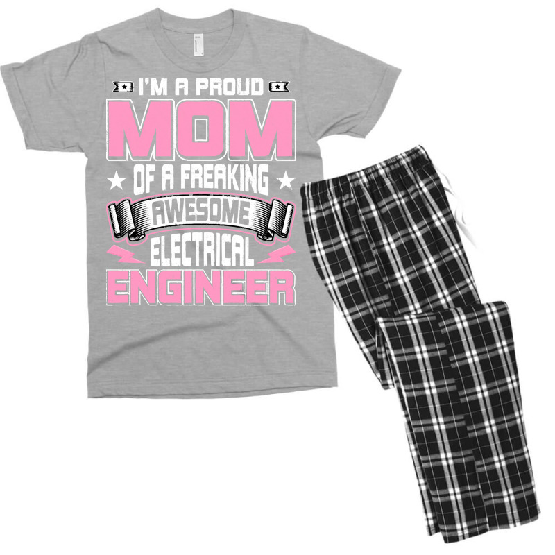 Electrical,engineers,gifts,i'm,a,proud,mom,of,a,freaking,awesome,elect Men's T-shirt Pajama Set | Artistshot