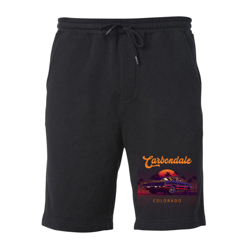 Carbondale Colorado Retro Vintage 80s 90s Muscle Cars Retrowave Aesthe Fleece Short by pancakespienova | Artistshot