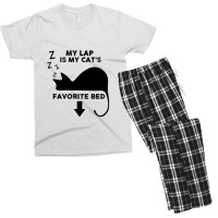 Black Cat Kitty My Laps Is My Cat S Favorite Bed Kitten Cat Men's T-shirt Pajama Set | Artistshot