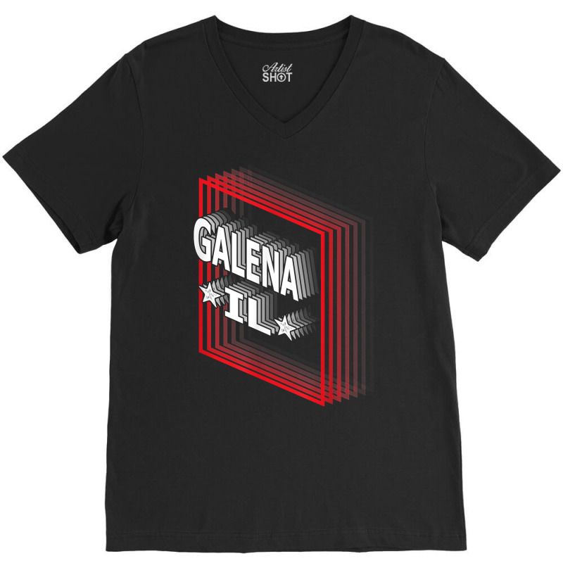 Retro Vaporwave Galena Illinois Il T Shirt V-Neck Tee by maecopaharo | Artistshot