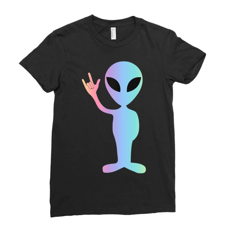 Asl I Love You Sign Language Alien Ladies Fitted T-Shirt by doboc | Artistshot