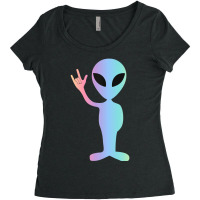 Asl I Love You Sign Language Alien Women's Triblend Scoop T-shirt | Artistshot