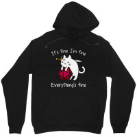 It's Fine. I'm Fine. Everything Is Fine Cat Dice Unisex Hoodie | Artistshot