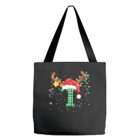 Womens Letter T Initial Name Plaid Family Christmas Pajama V Neck T Sh Tote Bags | Artistshot