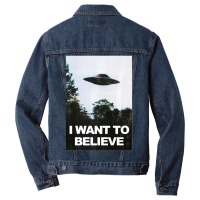 I Want To Believe Ufo Hunter Alien Lover Men Denim Jacket | Artistshot