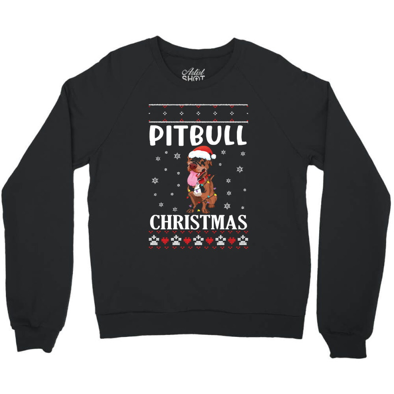 Merry Christmas Noel Day Pitbull Dog Lo Pitbull Dog Dancing With Snow  Crewneck Sweatshirt by kerchingparticular | Artistshot