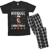 Merry Christmas Noel Day Pitbull Dog Lo Pitbull Dog Dancing With Snow  Men's T-shirt Pajama Set | Artistshot