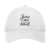 Christian Game Day Quote Jesus Coffee & Football Adjustable Cap | Artistshot