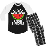 Watermelon  Shirt Watermelon Fruit Slice   2143 Men's 3/4 Sleeve Pajama Set | Artistshot