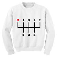 Manual Transmission Gear Shift Pattern (7 Speed) Long Sleeve T Shirt Youth Sweatshirt | Artistshot