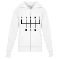 Manual Transmission Gear Shift Pattern (7 Speed) Long Sleeve T Shirt Youth Zipper Hoodie | Artistshot