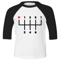 Manual Transmission Gear Shift Pattern (7 Speed) Long Sleeve T Shirt Toddler 3/4 Sleeve Tee | Artistshot