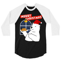 Merry Christmas Merry Christmas Polar Bear  Christmas Cookies 3/4 Sleeve Shirt | Artistshot