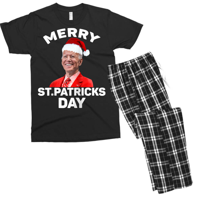 Santa Joe Biden Merry St Patricks Day Ugly Christmas Sweater Raglan Ba Men's T-shirt Pajama Set by maecopaharo | Artistshot