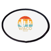 Retro Sunset Waco Texas T Shirt Oval Patch | Artistshot