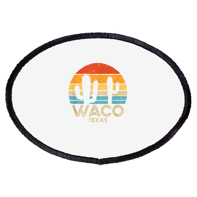 Retro Sunset Waco Texas T Shirt Oval Patch | Artistshot