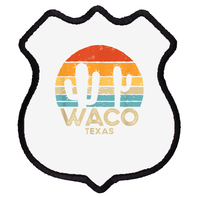 Retro Sunset Waco Texas T Shirt Shield Patch | Artistshot