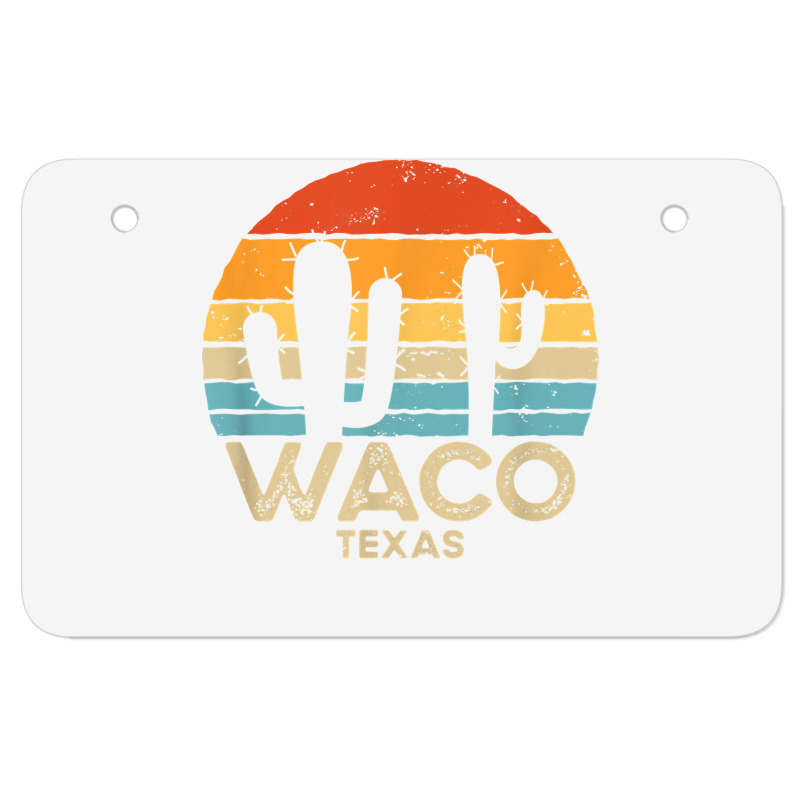 Retro Sunset Waco Texas T Shirt Atv License Plate | Artistshot