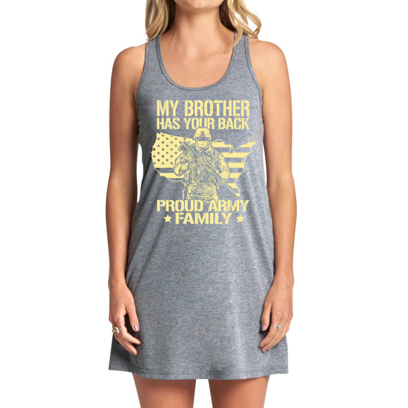 My Brother Has Your Back Proud Army Family Military Sibling Tank Dress by cm-arts | Artistshot