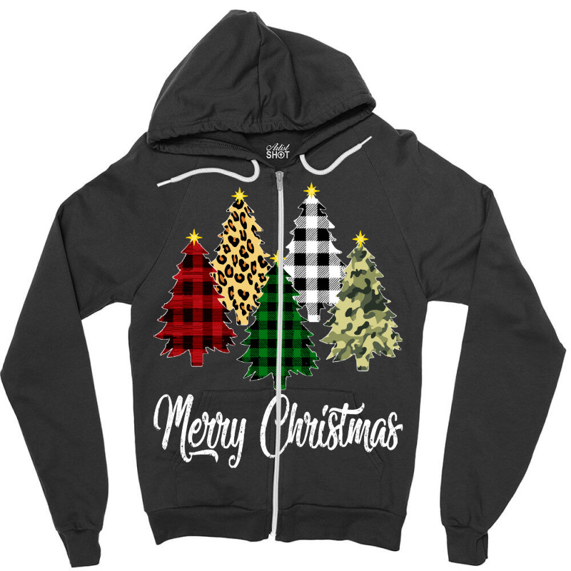 Merry Christmas Treemerry Christmas Tree Zipper Hoodie by kerchingparticular | Artistshot