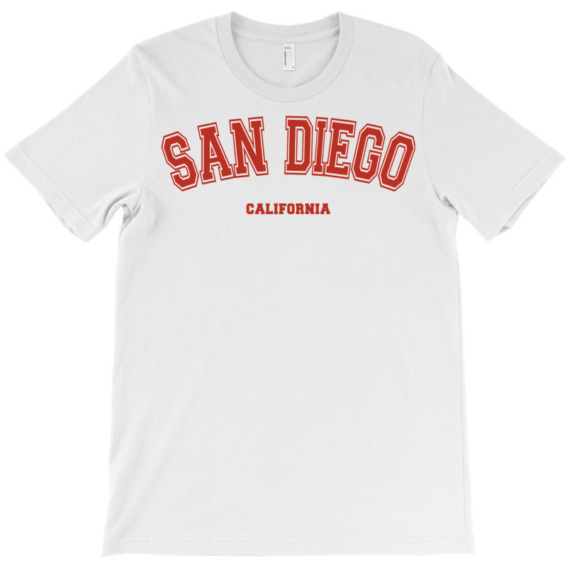 San Diego California Ca Red Letter Graphic On San Diego Sweatshirt T-shirt | Artistshot