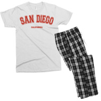 San Diego California Ca Red Letter Graphic On San Diego Sweatshirt Men's T-shirt Pajama Set | Artistshot