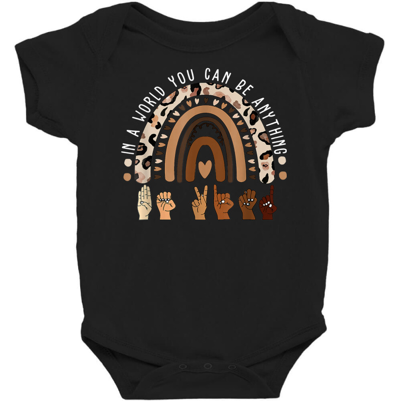 Rainbow Be Kind Sign Language We Wear Orange For Unity Day Baby Bodysuit by Garnet | Artistshot