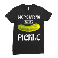 Stop Staring At My Creepy Pickle Halloween Ladies Fitted T-shirt | Artistshot