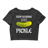 Stop Staring At My Creepy Pickle Halloween Crop Top | Artistshot