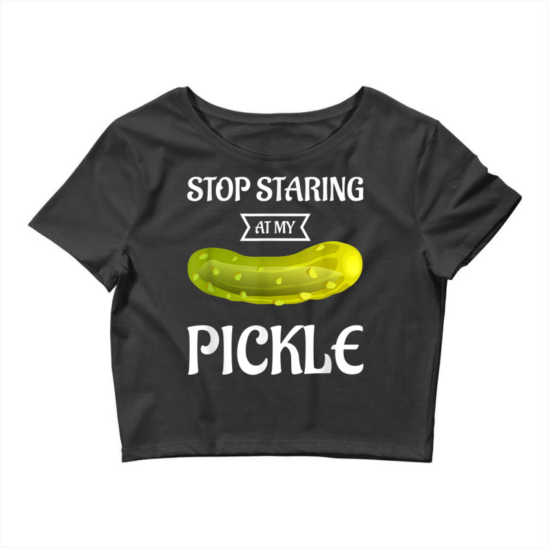 Stop Staring At My Creepy Pickle Halloween Crop Top by Outpost | Artistshot