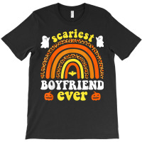 Scariest Boyfriend Ever Rainbow Ghost Halloween Boyfriend T Shirt T-shirt | Artistshot