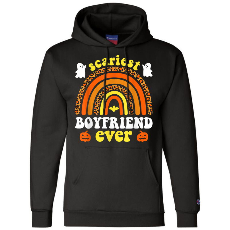 Scariest Boyfriend Ever Rainbow Ghost Halloween Boyfriend T Shirt Champion Hoodie by maecopaharo | Artistshot