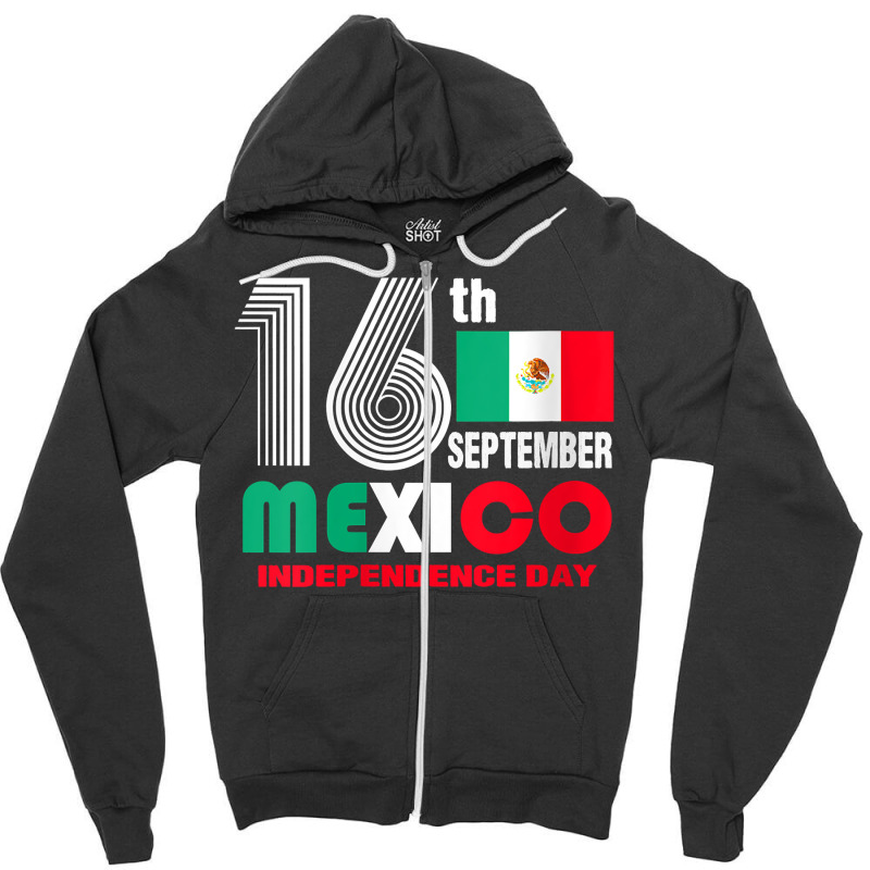 Womens Funny Mexico Pride Independence September 16 Mexican Flag V Nec Zipper Hoodie | Artistshot