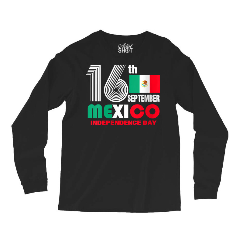 Womens Funny Mexico Pride Independence September 16 Mexican Flag V Nec Long Sleeve Shirts | Artistshot