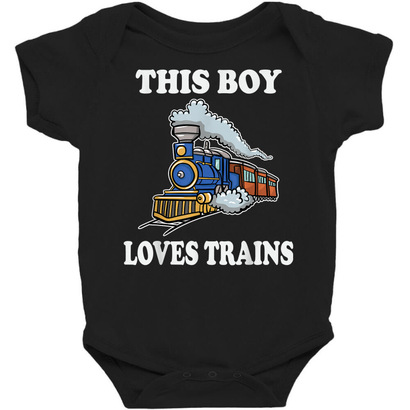 This Boy Loves Trains Gift Train Wagon Lover Gifts T Shirt Baby Bodysuit by cm-arts | Artistshot