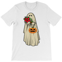 Retro Vintage Groovy Pumpkin Halloween Colors Flower Ghost T Shirt T-shirt | Artistshot