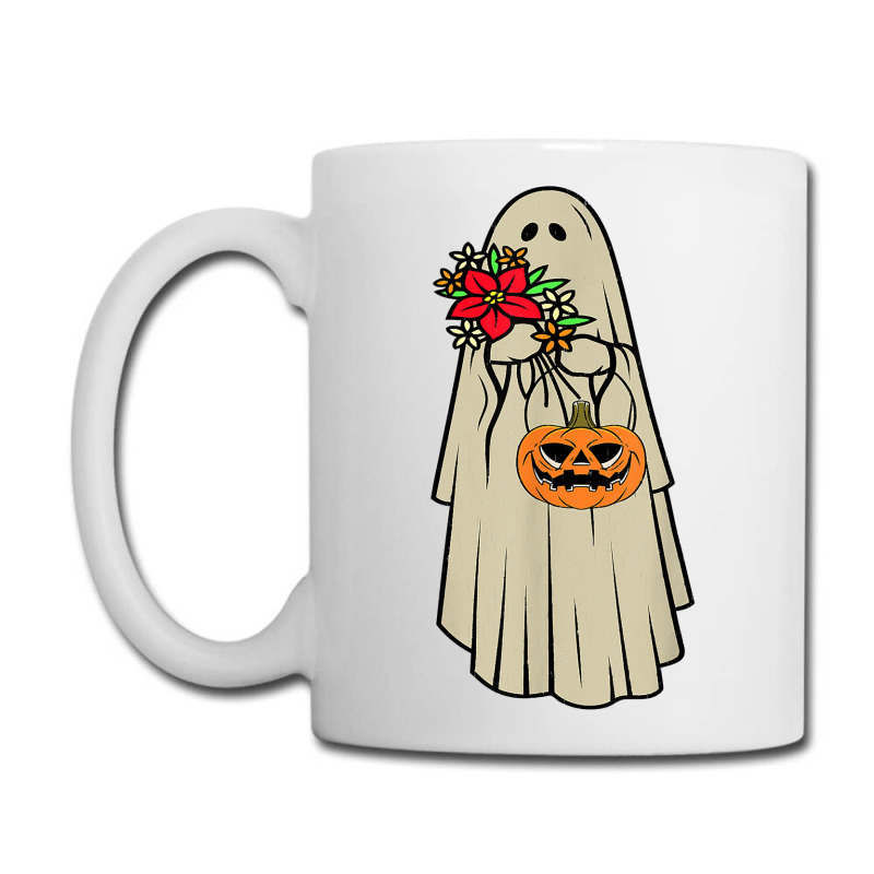 Retro Vintage Groovy Pumpkin Halloween Colors Flower Ghost T Shirt Coffee Mug | Artistshot