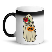 Retro Vintage Groovy Pumpkin Halloween Colors Flower Ghost T Shirt Magic Mug | Artistshot