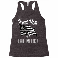 Correctional Officer Mom Quote Thin Silver Line Flag Mother Racerback Tank | Artistshot