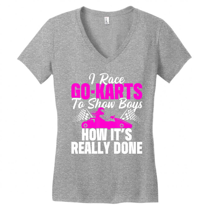 Go Kart Racing Show The Boys Karting Go-cart Racer Women's V-Neck T-Shirt by cm-arts | Artistshot