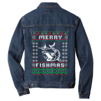 Merry Fishmas Merry Fishmas Funny Christmas Xmas Gifts For Fishers Men Denim Jacket | Artistshot