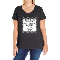 Holcombe Rucker Basketball Courts Park Sign On Chain Link Fence Ladies Curvy T-shirt | Artistshot