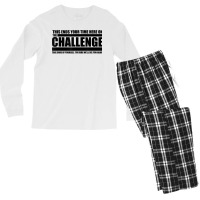 The Take Care Of Yourself Challenge Quote T Shirt Men's Long Sleeve Pajama Set | Artistshot