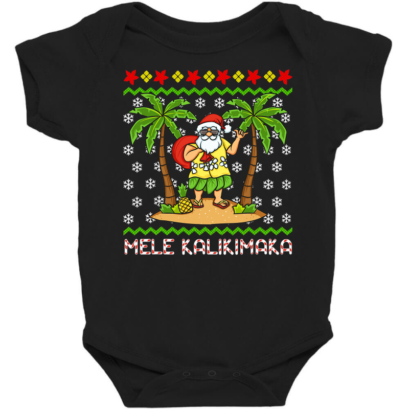 Mele Kalikimaka Hawaiian Christmas In July Hawaii Santa Baby Bodysuit | Artistshot