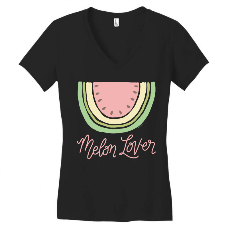 Watermelon  Shirt Watermelon Melon Lover Boho Minimal Watermelon Slice Women's V-Neck T-Shirt by rabbitappear | Artistshot